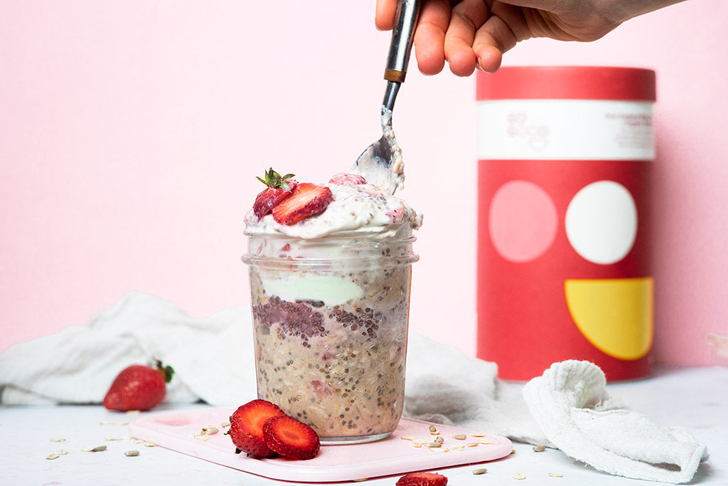 Strawberries And Cream Overnight Oats Recipe
