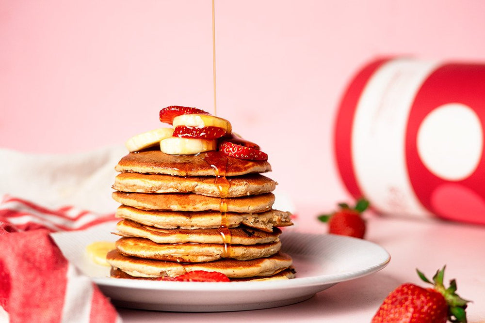 Strawberry And Banana Protein Pancakes